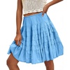 image:imageCicy Bell Women Summer Pleated Skirts Boho Layered Tiered Knee Length SkirtBlue