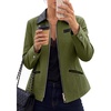 image:imageCicy Bell Womens Cropped Barn Jackets Long Sleeve Zip Up Collared CoatArmy Green