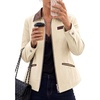 image:imageCicy Bell Womens Cropped Barn Jackets Long Sleeve Zip Up Collared CoatBeige