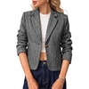 image:imageCicy Bell Womens Cropped Tweed Blazers Business Casual Suit Jackets BlazerBlackwhite
