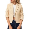image:imageCicy Bell Womens Cropped Tweed Blazers Business Casual Suit Jackets BlazerLight Khaki