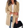 image:imageCicy Bell Womens Long Blazers Business Casual Open Front Lapel Suit JacketKhaki