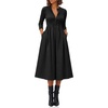 image:imageCicy Bell Womens Long Sleeve Midi Dress Casual Half Button Fall DressesBlack
