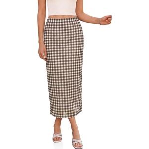 image:imageCicy Bell Womens Floral Mesh Midi Skirts Elastic High Waisted Animal PrintPlaid