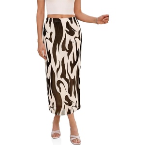 image:imageCicy Bell Womens Floral Mesh Midi Skirts Elastic High Waisted Animal PrintZebra