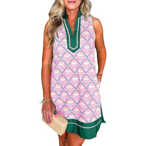 image:imageCicy Bell Womens Summer Floral Print Beach Casual V Neck Boho Mini DressesLight Pink