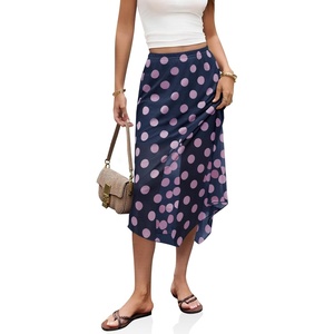 image:imageCicy Bell Womens Summer Polka Dots Midi Skirt High Waisted Asymmetrical Hem Semi Sheer Flowy Beach Boho SkirtsNavy