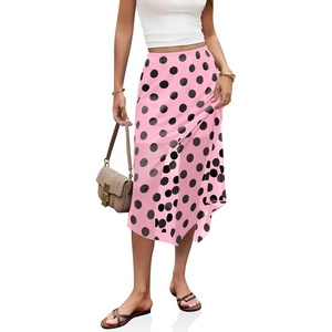 image:imageCicy Bell Womens Summer Polka Dots Midi Skirt High Waisted Asymmetrical Hem Semi Sheer Flowy Beach Boho SkirtsPink