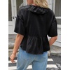 image:imageCicy Bell Womens Cropped Babydoll Tops Summer Cute Flowy Eyelet BlousesBlack