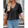 image:imageCicy Bell Womens Cropped Babydoll Tops Summer Cute Flowy Eyelet BlousesBlack