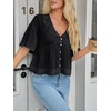 image:imageCicy Bell Womens Cropped Babydoll Tops Summer Cute Flowy Eyelet BlousesBlack