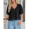 image:imageCicy Bell Womens Cropped Babydoll Tops Summer Cute Flowy Eyelet BlousesBlack