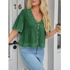 image:imageCicy Bell Womens Cropped Babydoll Tops Summer Cute Flowy Eyelet BlousesDark Green