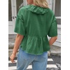 image:imageCicy Bell Womens Cropped Babydoll Tops Summer Cute Flowy Eyelet BlousesDark Green
