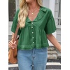 image:imageCicy Bell Womens Cropped Babydoll Tops Summer Cute Flowy Eyelet BlousesDark Green