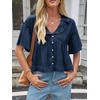 image:imageCicy Bell Womens Cropped Babydoll Tops Summer Cute Flowy Eyelet BlousesNavy
