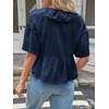 image:imageCicy Bell Womens Cropped Babydoll Tops Summer Cute Flowy Eyelet BlousesNavy