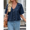 image:imageCicy Bell Womens Cropped Babydoll Tops Summer Cute Flowy Eyelet BlousesNavy