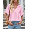 image:imageCicy Bell Womens Cropped Babydoll Tops Summer Cute Flowy Eyelet BlousesPink