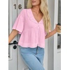 image:imageCicy Bell Womens Cropped Babydoll Tops Summer Cute Flowy Eyelet BlousesPink