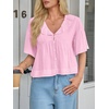 image:imageCicy Bell Womens Cropped Babydoll Tops Summer Cute Flowy Eyelet BlousesPink