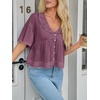 image:imageCicy Bell Womens Cropped Babydoll Tops Summer Cute Flowy Eyelet BlousesPurple
