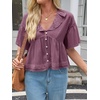 image:imageCicy Bell Womens Cropped Babydoll Tops Summer Cute Flowy Eyelet BlousesPurple