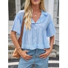 image:imageCicy Bell Womens Cropped Babydoll Tops Summer Cute Flowy Eyelet BlousesSky Blue