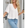 image:imageCicy Bell Womens Cropped Babydoll Tops Summer Cute Flowy Eyelet BlousesWhite