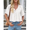 image:imageCicy Bell Womens Cropped Babydoll Tops Summer Cute Flowy Eyelet BlousesWhite