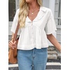 image:imageCicy Bell Womens Cropped Babydoll Tops Summer Cute Flowy Eyelet BlousesWhite