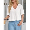 image:imageCicy Bell Womens Cropped Babydoll Tops Summer Cute Flowy Eyelet BlousesWhite