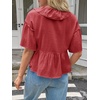 image:imageCicy Bell Womens Cropped Babydoll Tops Summer Cute Flowy Eyelet BlousesWine Red