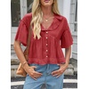 image:imageCicy Bell Womens Cropped Babydoll Tops Summer Cute Flowy Eyelet BlousesWine Red
