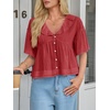 image:imageCicy Bell Womens Cropped Babydoll Tops Summer Cute Flowy Eyelet BlousesWine Red