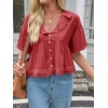 image:imageCicy Bell Womens Cropped Babydoll Tops Summer Cute Flowy Eyelet BlousesWine Red