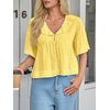 image:imageCicy Bell Womens Cropped Babydoll Tops Summer Cute Flowy Eyelet BlousesYellow
