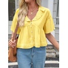 image:imageCicy Bell Womens Cropped Babydoll Tops Summer Cute Flowy Eyelet BlousesYellow