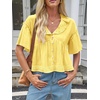 image:imageCicy Bell Womens Cropped Babydoll Tops Summer Cute Flowy Eyelet BlousesYellow