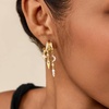 image:imageCicy Bell Gold Earrings For Women 18k Gold Plated Triple Dangle EarringsStyle AGold