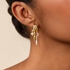 image:imageCicy Bell Gold Earrings For Women 18k Gold Plated Triple Dangle EarringsStyle AGold