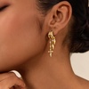 image:imageCicy Bell Gold Earrings For Women 18k Gold Plated Triple Dangle EarringsStyle BGold