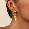 image:imageCicy Bell Gold Earrings For Women 18k Gold Plated Triple Dangle EarringsStyle BGold