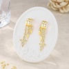 image:imageCicy Bell Gold Earrings For Women 18k Gold Plated Triple Dangle EarringsStyle BGold