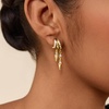 image:imageCicy Bell Gold Earrings For Women 18k Gold Plated Triple Dangle EarringsStyle DGold