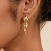 image:imageCicy Bell Gold Earrings For Women 18k Gold Plated Triple Dangle EarringsStyle DGold