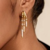 image:imageCicy Bell Gold Earrings For Women 18k Gold Plated Triple Dangle EarringsStyle EGold