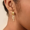 image:imageCicy Bell Gold Earrings For Women 18k Gold Plated Triple Dangle EarringsStyle FGold