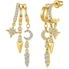 image:imageCicy Bell Gold Earrings For Women 18k Gold Plated Triple Dangle EarringsStyle AGold