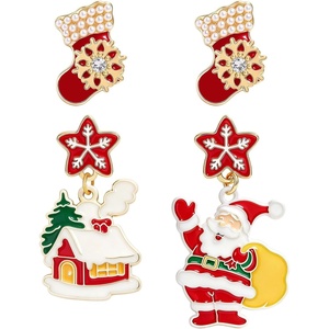 image:imageCicy Bell 2 Pairs Christmas Earrings for Women 14K Gold Plated Earring SetsGoldC